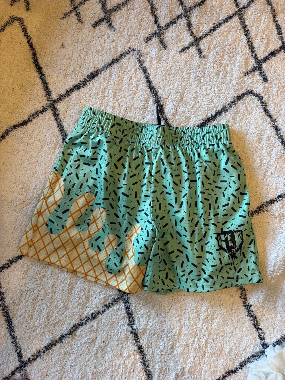 Baseball Lifestyle 101 Ice Cream Adult Baseball Mint Green Athletic Shorts